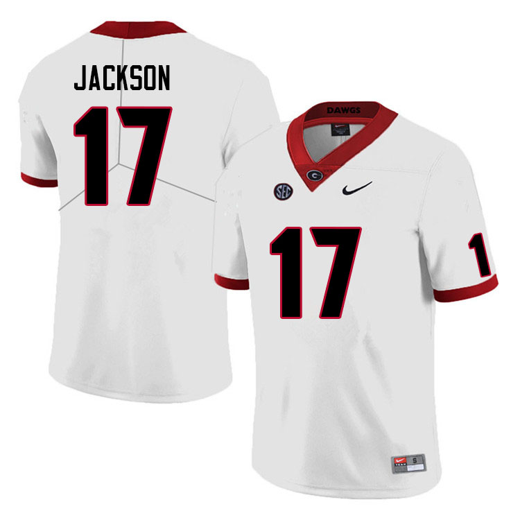 Men #17 Dan Jackson Georgia Bulldogs College Football Jerseys Sale-White Anniversary